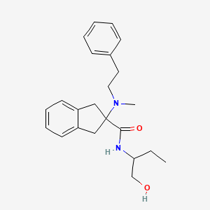 molecular formula C23H30N2O2 B5485791 N-[1-(hydroxymethyl)propyl]-2-[methyl(2-phenylethyl)amino]-2-indanecarboxamide 