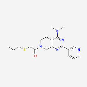 molecular formula C19H25N5OS B5485802 N,N-dimethyl-7-[(propylthio)acetyl]-2-pyridin-3-yl-5,6,7,8-tetrahydropyrido[3,4-d]pyrimidin-4-amine 