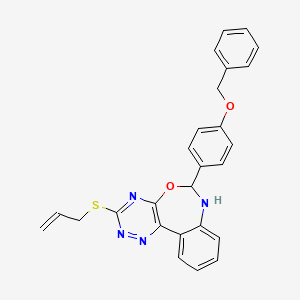 molecular formula C26H22N4O2S B5485807 3-(allylthio)-6-[4-(benzyloxy)phenyl]-6,7-dihydro[1,2,4]triazino[5,6-d][3,1]benzoxazepine 