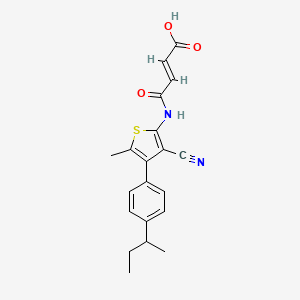 molecular formula C20H20N2O3S B5485826 4-{[4-(4-sec-butylphenyl)-3-cyano-5-methyl-2-thienyl]amino}-4-oxo-2-butenoic acid 