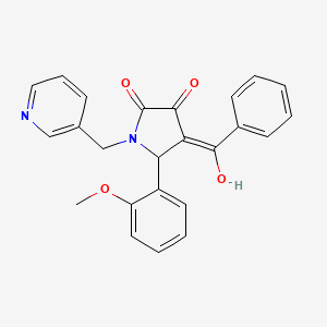 molecular formula C24H20N2O4 B5485838 4-benzoyl-3-hydroxy-5-(2-methoxyphenyl)-1-(3-pyridinylmethyl)-1,5-dihydro-2H-pyrrol-2-one 