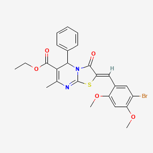 ethyl 2-(5-bromo-2,4-dimethoxybenzylidene)-7-methyl-3-oxo-5-phenyl-2,3-dihydro-5H-[1,3]thiazolo[3,2-a]pyrimidine-6-carboxylate