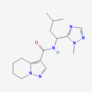 molecular formula C16H24N6O B5485849 N-[3-methyl-1-(1-methyl-1H-1,2,4-triazol-5-yl)butyl]-4,5,6,7-tetrahydropyrazolo[1,5-a]pyridine-3-carboxamide 