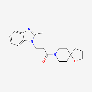 molecular formula C19H25N3O2 B5485854 8-[3-(2-methyl-1H-benzimidazol-1-yl)propanoyl]-1-oxa-8-azaspiro[4.5]decane 