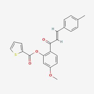 molecular formula C22H18O4S B5485872 5-methoxy-2-[3-(4-methylphenyl)acryloyl]phenyl 2-thiophenecarboxylate 