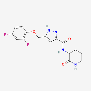 5-[(2,4-difluorophenoxy)methyl]-N-(2-oxopiperidin-3-yl)-1H-pyrazole-3-carboxamide