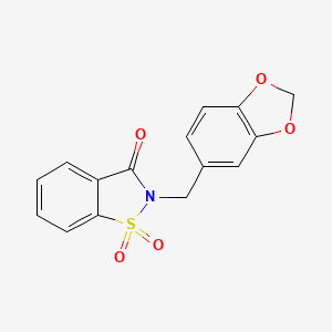 2-(1,3-benzodioxol-5-ylmethyl)-1,2-benzisothiazol-3(2H)-one 1,1-dioxide