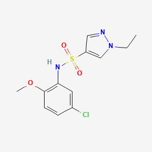 molecular formula C12H14ClN3O3S B5485929 N-(5-chloro-2-methoxyphenyl)-1-ethyl-1H-pyrazole-4-sulfonamide 