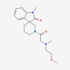 molecular formula C19H27N3O3 B5485931 1'-{[(2-methoxyethyl)(methyl)amino]acetyl}-1-methylspiro[indole-3,3'-piperidin]-2(1H)-one 