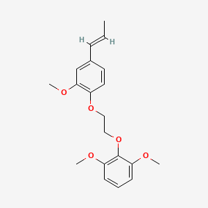 molecular formula C20H24O5 B5485943 1,3-dimethoxy-2-{2-[2-methoxy-4-(1-propen-1-yl)phenoxy]ethoxy}benzene 