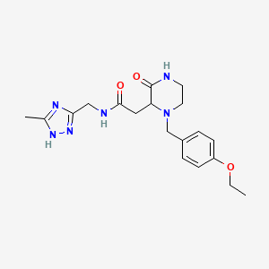 2-[1-(4-ethoxybenzyl)-3-oxo-2-piperazinyl]-N-[(5-methyl-1H-1,2,4-triazol-3-yl)methyl]acetamide