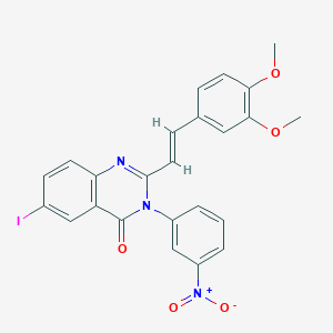 molecular formula C24H18IN3O5 B5485973 2-[2-(3,4-dimethoxyphenyl)vinyl]-6-iodo-3-(3-nitrophenyl)-4(3H)-quinazolinone 