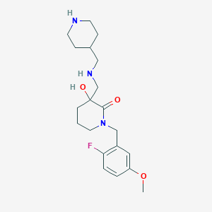 molecular formula C20H30FN3O3 B5485979 1-(2-fluoro-5-methoxybenzyl)-3-hydroxy-3-{[(piperidin-4-ylmethyl)amino]methyl}piperidin-2-one 