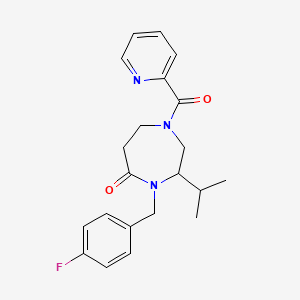 molecular formula C21H24FN3O2 B5485985 4-(4-fluorobenzyl)-3-isopropyl-1-(pyridin-2-ylcarbonyl)-1,4-diazepan-5-one 