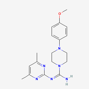 molecular formula C18H24N6O B5485993 N-(4,6-dimethyl-2-pyrimidinyl)-4-(4-methoxyphenyl)-1-piperazinecarboximidamide 