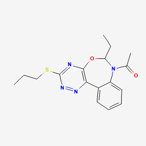 molecular formula C17H20N4O2S B5485996 7-acetyl-6-ethyl-3-(propylthio)-6,7-dihydro[1,2,4]triazino[5,6-d][3,1]benzoxazepine 