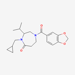 molecular formula C20H26N2O4 B5486003 1-(1,3-benzodioxol-5-ylcarbonyl)-4-(cyclopropylmethyl)-3-isopropyl-1,4-diazepan-5-one 