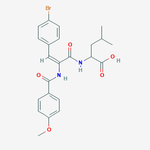 molecular formula C23H25BrN2O5 B5486020 N-{3-(4-bromophenyl)-2-[(4-methoxybenzoyl)amino]acryloyl}leucine 