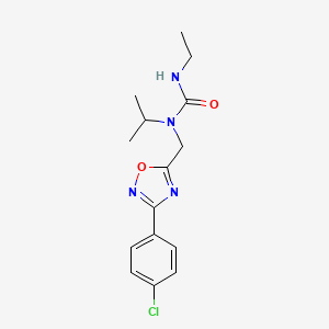 molecular formula C15H19ClN4O2 B5486023 N-{[3-(4-chlorophenyl)-1,2,4-oxadiazol-5-yl]methyl}-N'-ethyl-N-isopropylurea 