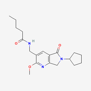 N-[(6-cyclopentyl-2-methoxy-5-oxo-6,7-dihydro-5H-pyrrolo[3,4-b]pyridin-3-yl)methyl]pentanamide
