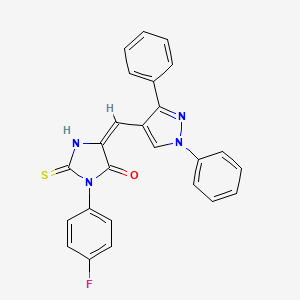 5-[(1,3-diphenyl-1H-pyrazol-4-yl)methylene]-3-(4-fluorophenyl)-2-thioxo-4-imidazolidinone