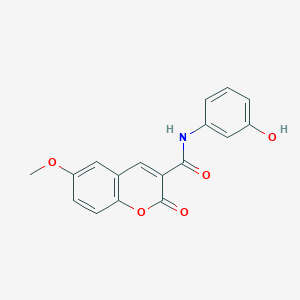 molecular formula C17H13NO5 B5486054 N-(3-hydroxyphenyl)-6-methoxy-2-oxo-2H-chromene-3-carboxamide 