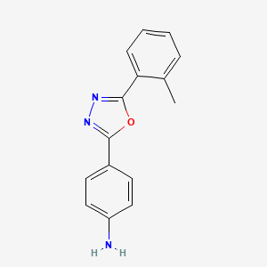 molecular formula C15H13N3O B5486078 4-[5-(2-methylphenyl)-1,3,4-oxadiazol-2-yl]aniline 