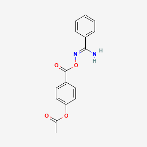 molecular formula C16H14N2O4 B5486082 4-[({[amino(phenyl)methylene]amino}oxy)carbonyl]phenyl acetate 