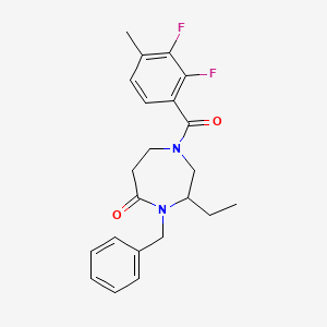 4-benzyl-1-(2,3-difluoro-4-methylbenzoyl)-3-ethyl-1,4-diazepan-5-one