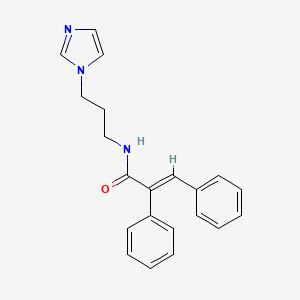 molecular formula C21H21N3O B5486087 N-[3-(1H-imidazol-1-yl)propyl]-2,3-diphenylacrylamide 