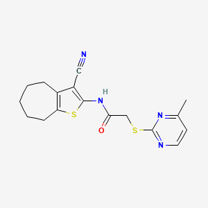 N-(3-cyano-5,6,7,8-tetrahydro-4H-cyclohepta[b]thien-2-yl)-2-[(4-methyl-2-pyrimidinyl)thio]acetamide