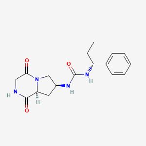 molecular formula C17H22N4O3 B5486101 N-[(7S,8aS)-1,4-dioxooctahydropyrrolo[1,2-a]pyrazin-7-yl]-N'-[(1R)-1-phenylpropyl]urea 