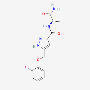 N-[(1S)-2-amino-1-methyl-2-oxoethyl]-5-[(2-fluorophenoxy)methyl]-1H-pyrazole-3-carboxamide