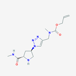 molecular formula C14H22N6O3 B5486134 (4R)-4-(4-{[[(allyloxy)carbonyl](methyl)amino]methyl}-1H-1,2,3-triazol-1-yl)-N-methyl-L-prolinamide hydrochloride 