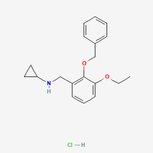 molecular formula C19H24ClNO2 B5486149 N-[2-(benzyloxy)-3-ethoxybenzyl]cyclopropanamine hydrochloride 