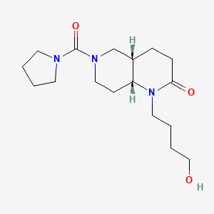 molecular formula C17H29N3O3 B5486154 (4aS*,8aR*)-1-(4-hydroxybutyl)-6-(pyrrolidin-1-ylcarbonyl)octahydro-1,6-naphthyridin-2(1H)-one 