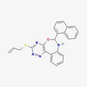 molecular formula C23H18N4OS B5486178 3-(allylthio)-6-(1-naphthyl)-6,7-dihydro[1,2,4]triazino[5,6-d][3,1]benzoxazepine 
