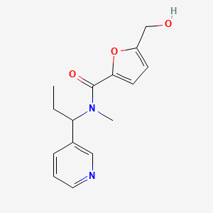 molecular formula C15H18N2O3 B5486179 5-(hydroxymethyl)-N-methyl-N-(1-pyridin-3-ylpropyl)-2-furamide 