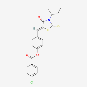 molecular formula C21H18ClNO3S2 B5486189 4-[(3-sec-butyl-4-oxo-2-thioxo-1,3-thiazolidin-5-ylidene)methyl]phenyl 4-chlorobenzoate 