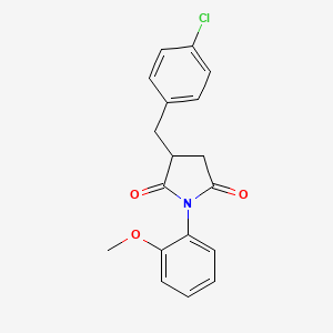 molecular formula C18H16ClNO3 B5486204 3-(4-chlorobenzyl)-1-(2-methoxyphenyl)-2,5-pyrrolidinedione 