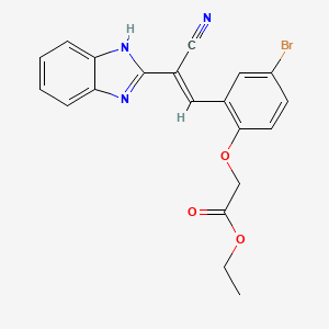 molecular formula C20H16BrN3O3 B5486206 ethyl {2-[2-(1H-benzimidazol-2-yl)-2-cyanovinyl]-4-bromophenoxy}acetate 