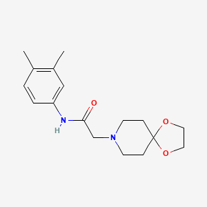 molecular formula C17H24N2O3 B5486210 N-(3,4-dimethylphenyl)-2-(1,4-dioxa-8-azaspiro[4.5]dec-8-yl)acetamide 