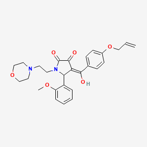 molecular formula C27H30N2O6 B5486213 4-[4-(allyloxy)benzoyl]-3-hydroxy-5-(2-methoxyphenyl)-1-[2-(4-morpholinyl)ethyl]-1,5-dihydro-2H-pyrrol-2-one 