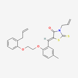 molecular formula C25H25NO3S2 B5486250 3-allyl-5-{2-[2-(2-allylphenoxy)ethoxy]-5-methylbenzylidene}-2-thioxo-1,3-thiazolidin-4-one 
