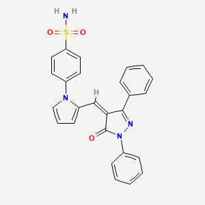 4-{2-[(5-oxo-1,3-diphenyl-1,5-dihydro-4H-pyrazol-4-ylidene)methyl]-1H-pyrrol-1-yl}benzenesulfonamide