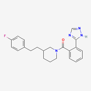 3-[2-(4-fluorophenyl)ethyl]-1-[2-(1H-1,2,4-triazol-3-yl)benzoyl]piperidine