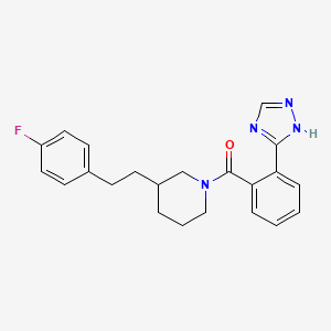 molecular formula C22H23FN4O B5486332 3-[2-(4-fluorophenyl)ethyl]-1-[2-(1H-1,2,4-triazol-3-yl)benzoyl]piperidine 