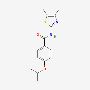 molecular formula C15H18N2O2S B5486343 N-(4,5-dimethyl-1,3-thiazol-2-yl)-4-isopropoxybenzamide 