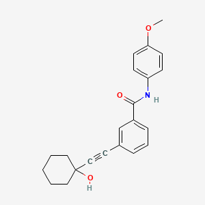 molecular formula C22H23NO3 B5486349 3-[(1-hydroxycyclohexyl)ethynyl]-N-(4-methoxyphenyl)benzamide 