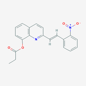 molecular formula C20H16N2O4 B5486359 2-[2-(2-nitrophenyl)vinyl]-8-quinolinyl propionate 